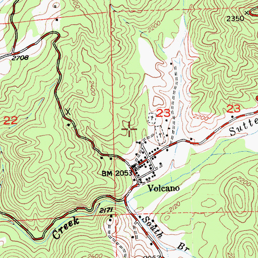 Topographic Map of Volcano Census Designated Place, CA