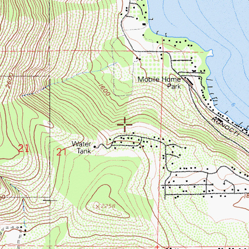 Topographic Map of Clearlake Riviera Division, CA