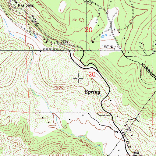 Topographic Map of Cobb Division, CA