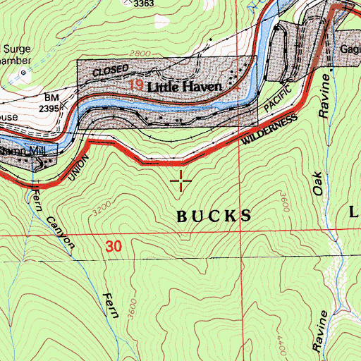 Topographic Map of Feather River Canyon Division, CA