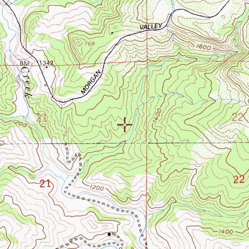 Topographic Map of Lower Lake Division, CA