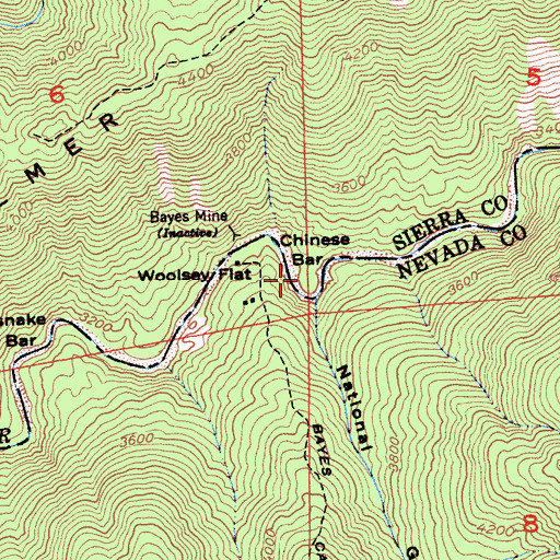 Topographic Map of Chinese Bar, CA