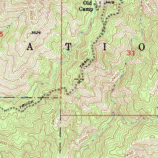 Topographic Map of Silverado Division, CA