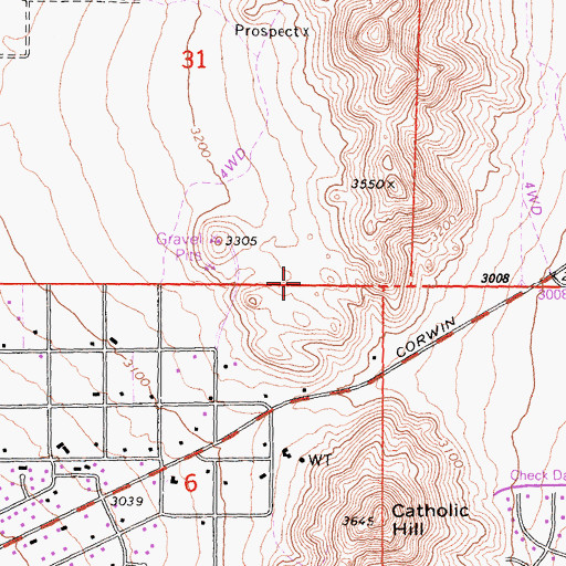 Topographic Map of Victorville-Hesperia Division, CA