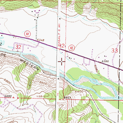 Topographic Map of Catherine Census Designated Place, CO