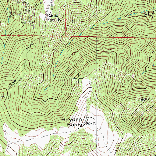 Topographic Map of Coaldale Census Designated Place, CO
