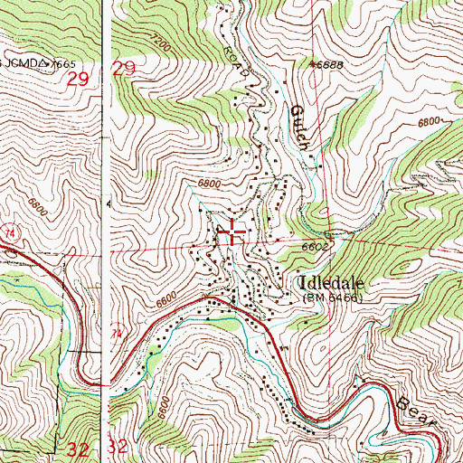 Topographic Map of Idledale Census Designated Place, CO