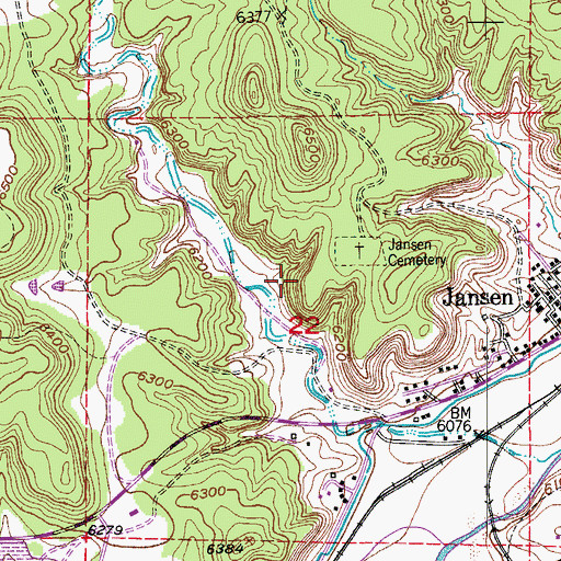Topographic Map of Jansen Census Designated Place, CO