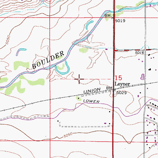 Topographic Map of Leyner Census Designated Place, CO