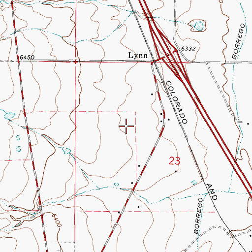 Topographic Map of Lynn Census Designated Place, CO