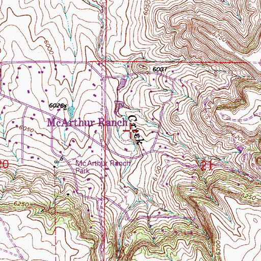 Topographic Map of McArthur Ranch Census Designated Place, CO
