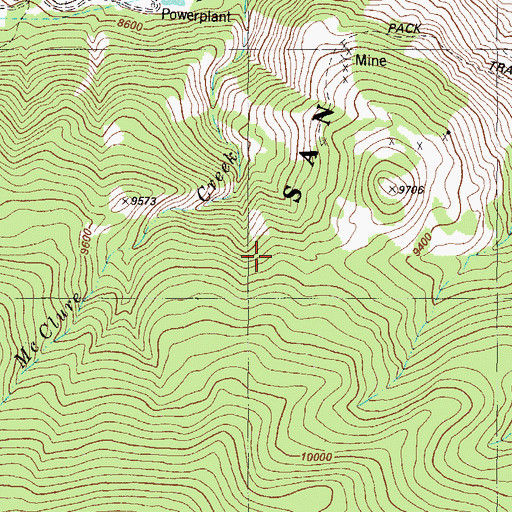 Topographic Map of Maysville Census Designated Place, CO