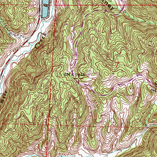 Topographic Map of Midland Census Designated Place, CO