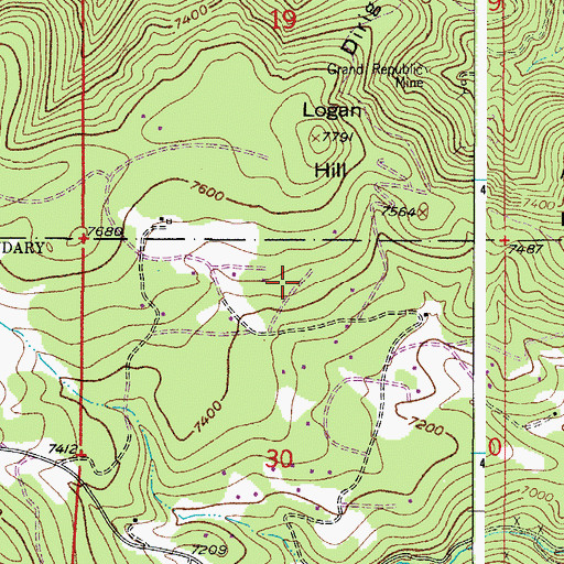 Topographic Map of Mountain Meadows Census Designated Place, CO