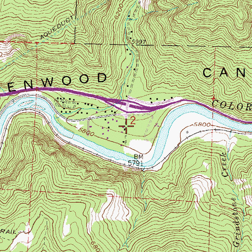 Topographic Map of No Name Census Designated Place, CO