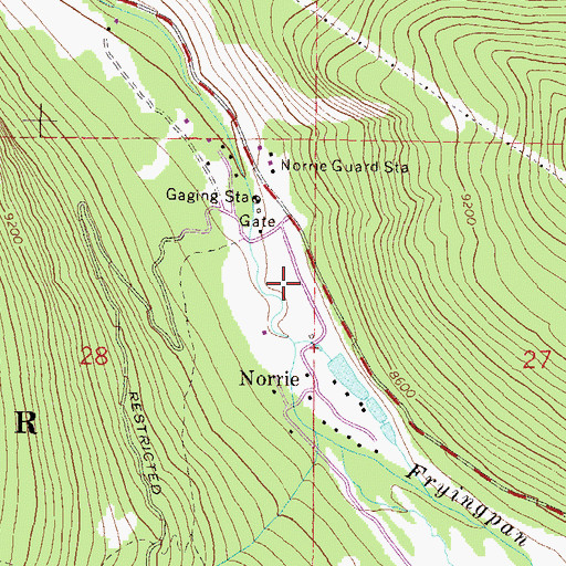 Topographic Map of Norrie Census Designated Place, CO
