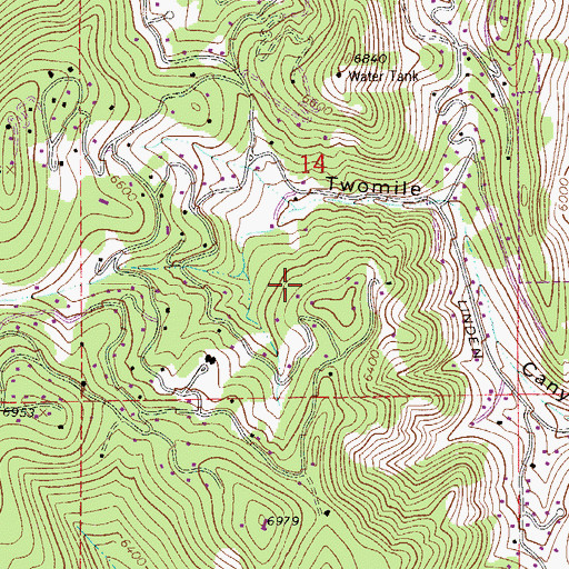 Topographic Map of Pine Brook Hill Census Designated Place, CO