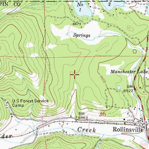 Topographic Map of Rollinsville Census Designated Place, CO