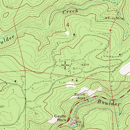 Topographic Map of Saint Ann Highlands Census Designated Place, CO