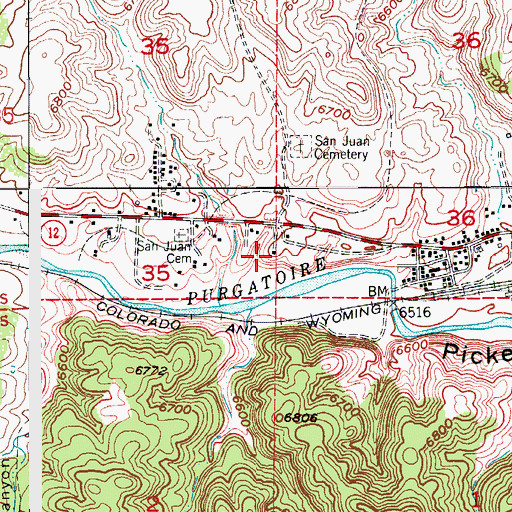 Topographic Map of Segundo Census Designated Place, CO