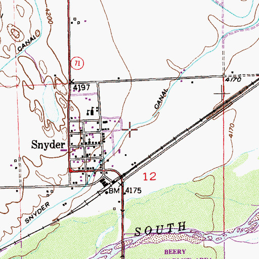 Topographic Map of Snyder Census Designated Place, CO