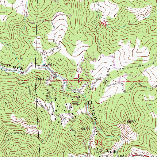 Topographic Map of Tall Timber Census Designated Place, CO