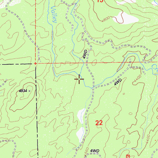 Topographic Map of Chipmunk Creek, CA