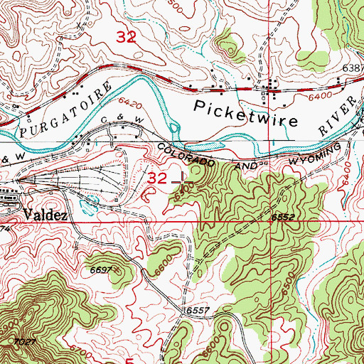 Topographic Map of Valdez Census Designated Place, CO