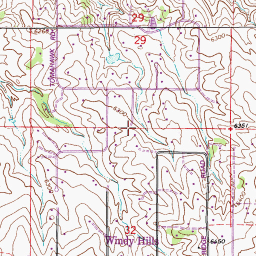 Topographic Map of Windy Hills Census Designated Place, CO