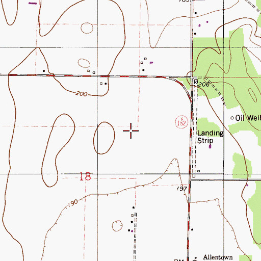 Topographic Map of Allentown Census Designated Place, FL