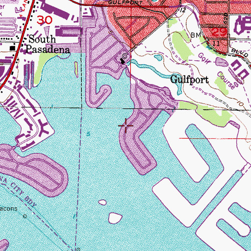 Topographic Map of Bear Creek Census Designated Place, FL