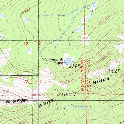Topographic Map of Chipmunk Lake, CA