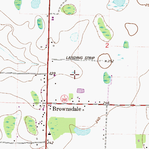 Topographic Map of Brownsdale Census Designated Place, FL