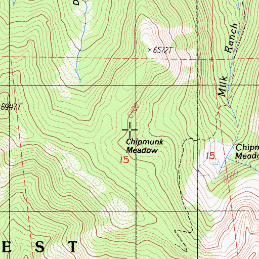 Topographic Map of Chipmunk Meadow, CA