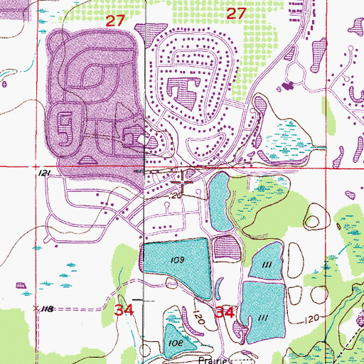 Topographic Map of Fuller Heights Census Designated Place, FL