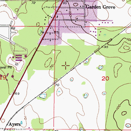 Topographic Map of Garden Grove Census Designated Place, FL