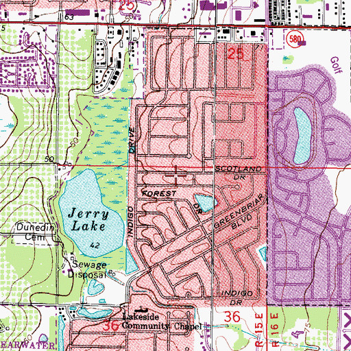 Topographic Map of Greenbriar Census Designated Place, FL