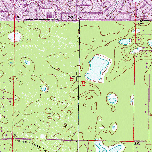 Topographic Map of Heritage Pines Census Designated Place, FL