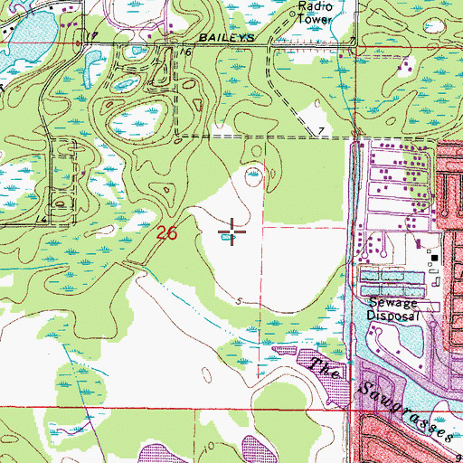 Topographic Map of Key Vista Census Designated Place, FL