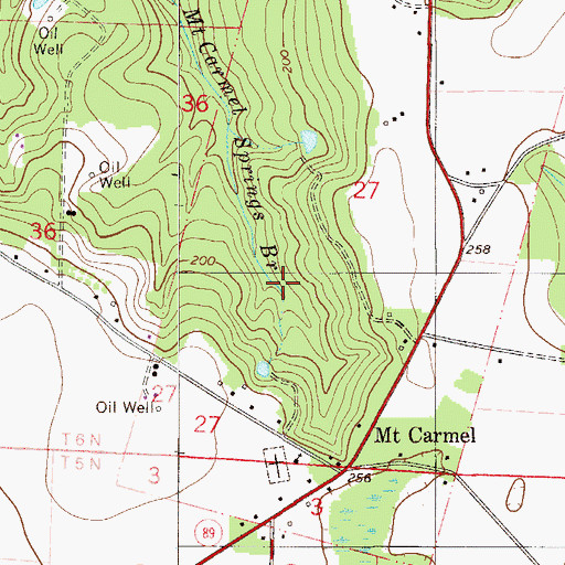 Topographic Map of Mount Carmel Census Designated Place, FL
