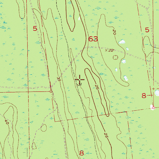 Topographic Map of Nocatee Census Designated Place, FL