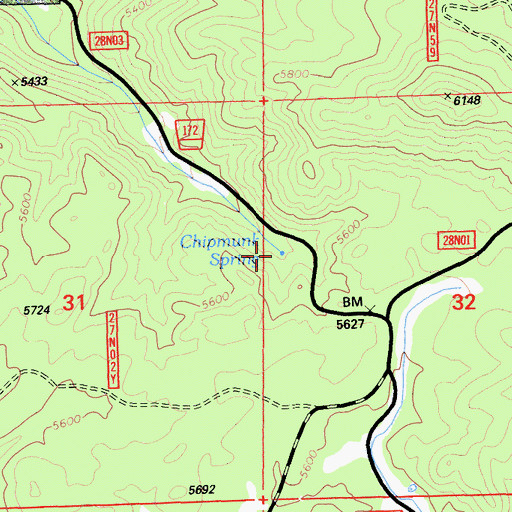 Topographic Map of Chipmunk Spring, CA