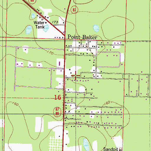 Topographic Map of Point Baker Census Designated Place, FL
