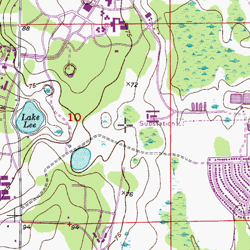 Topographic Map of University Census Designated Place, FL