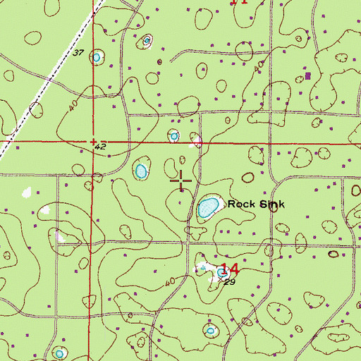Topographic Map of West Shady Hills Census Designated Place, FL