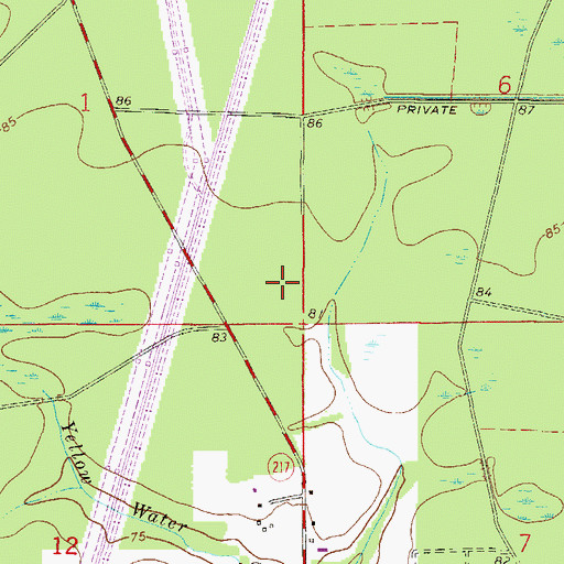 Topographic Map of Baldwin Division, FL