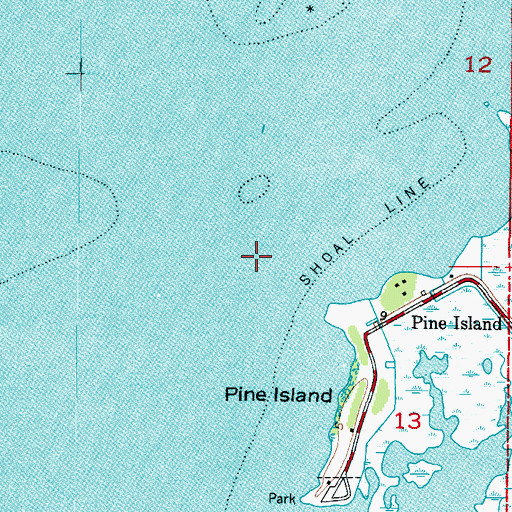 Topographic Map of Hernando Beach Division, FL
