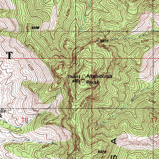 Topographic Map of Atascosa Mountains, AZ