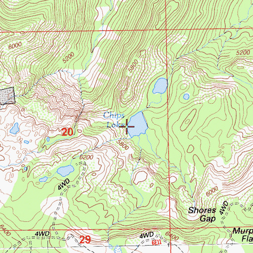 Topographic Map of Chips Lake, CA