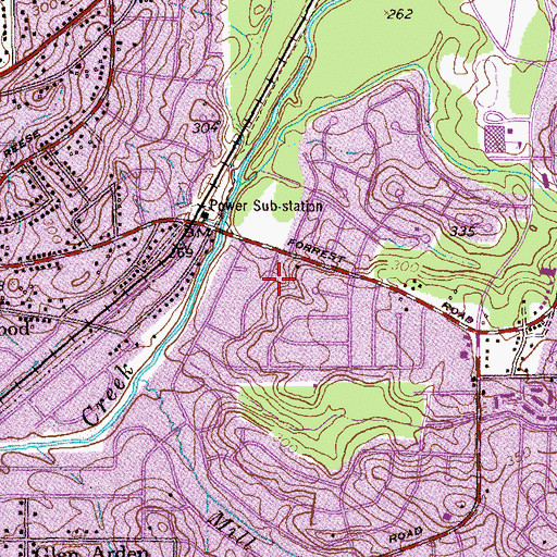 Topographic Map of Columbus East Division, GA